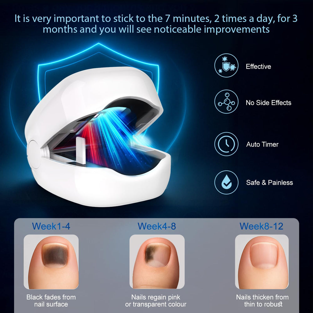 easheal nail fungus laser device closeup with LED lights for treatment
