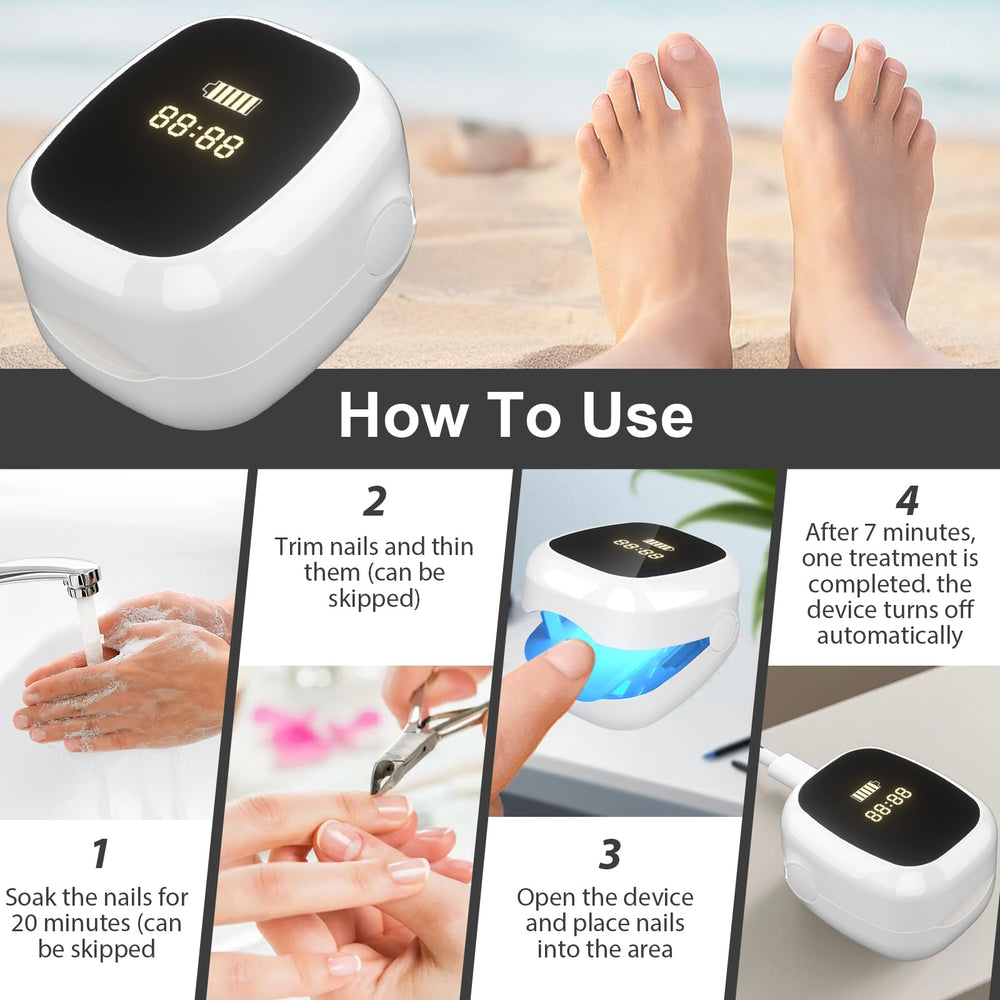 easheal nail fungus laser device recharge port highlighting rechargeable convenience