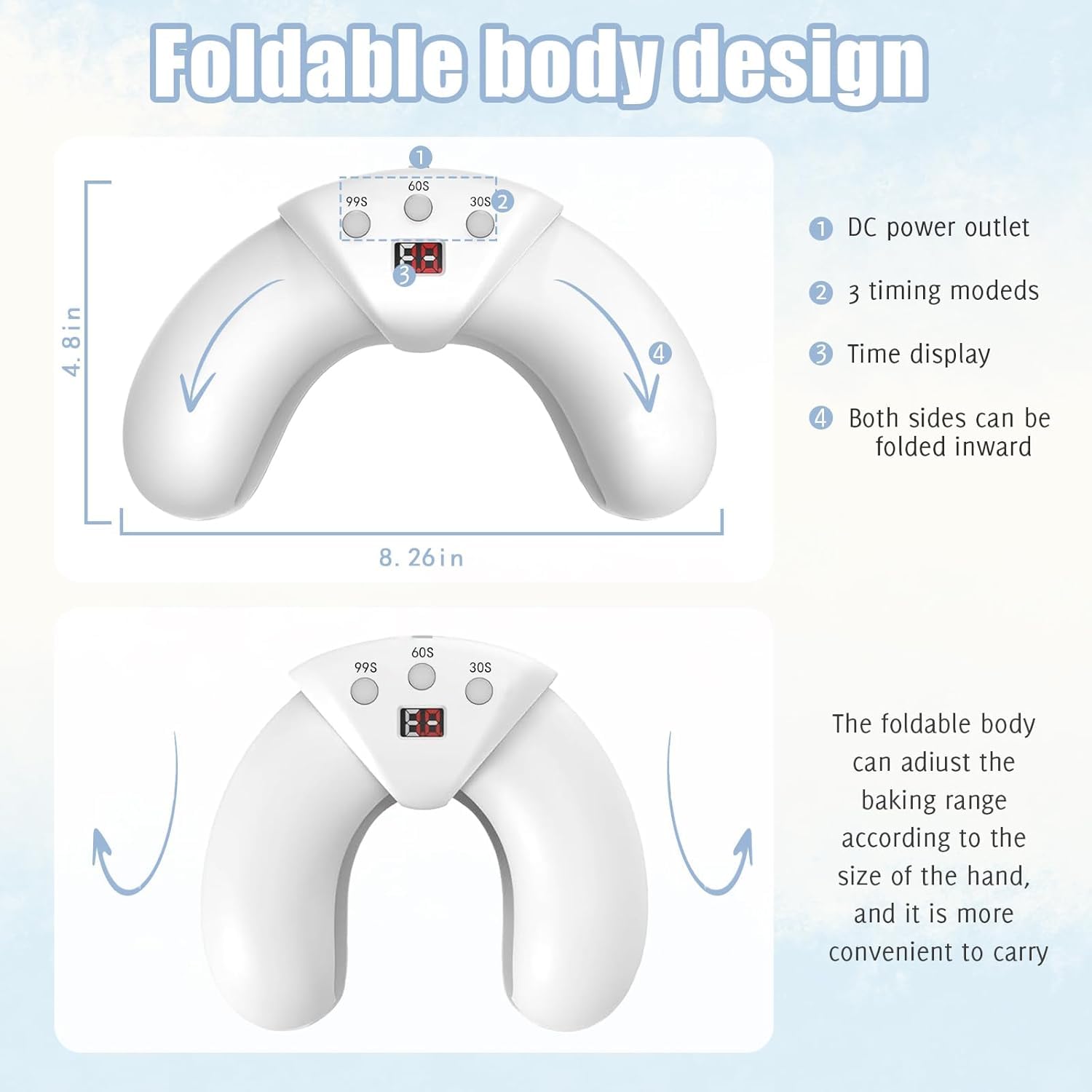 Easheal Nail Fungus LED light device travel-compact design for on-the-go use.