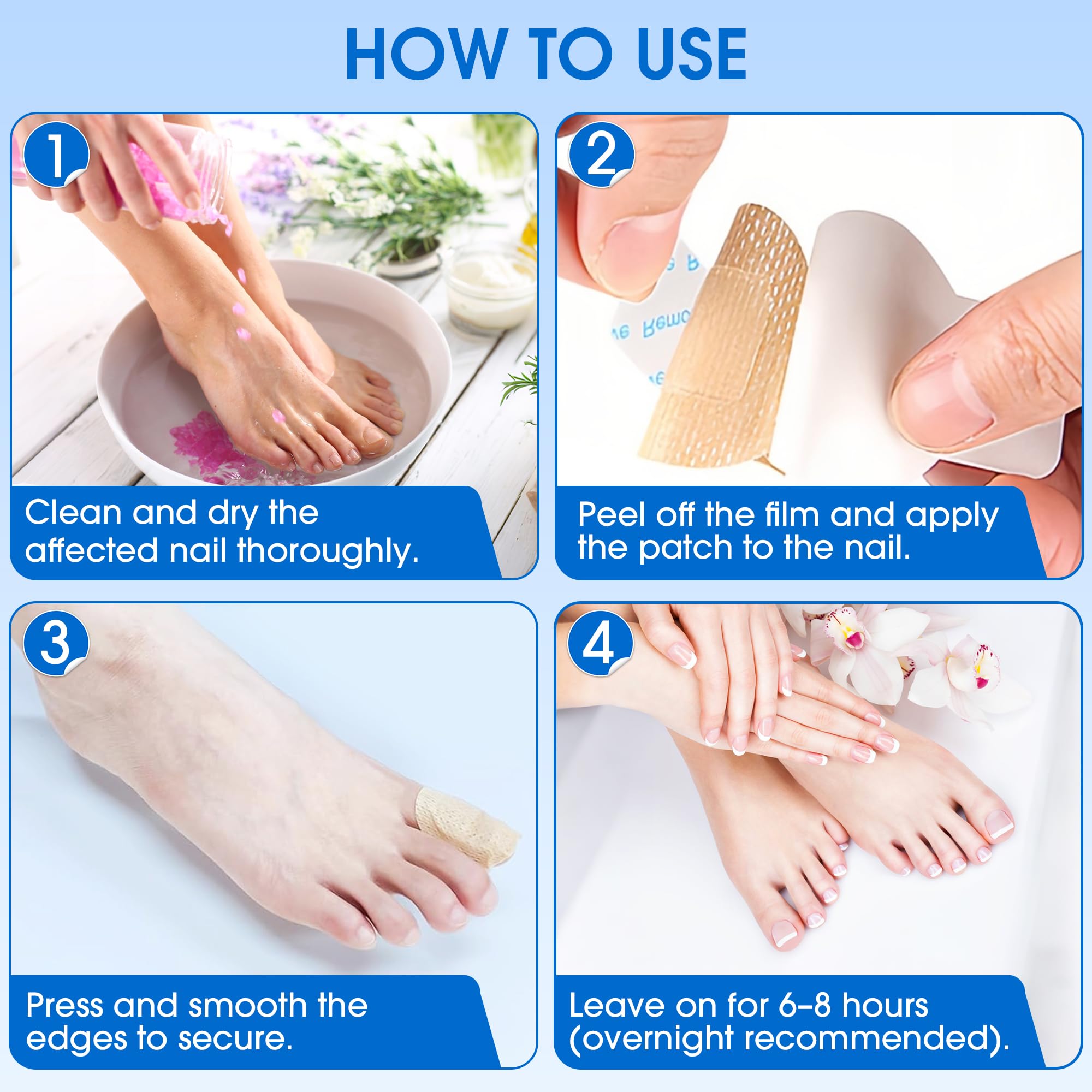 Evening nail-care routine with EASICUTI patches for nightly care