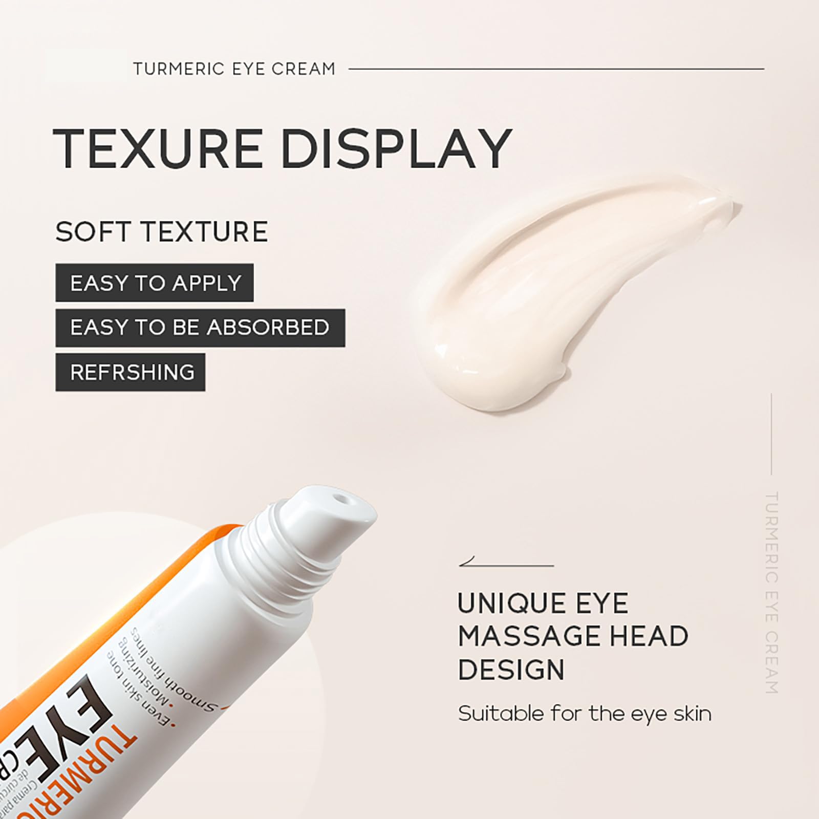 Easilydays Turmeric Under Eye Cream with cooling applicator designed for quick absorption.
