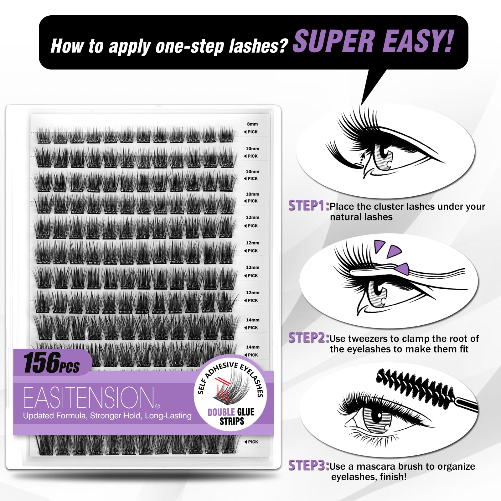 EASITENSION removal-free lashes demonstrate residue-free removal.