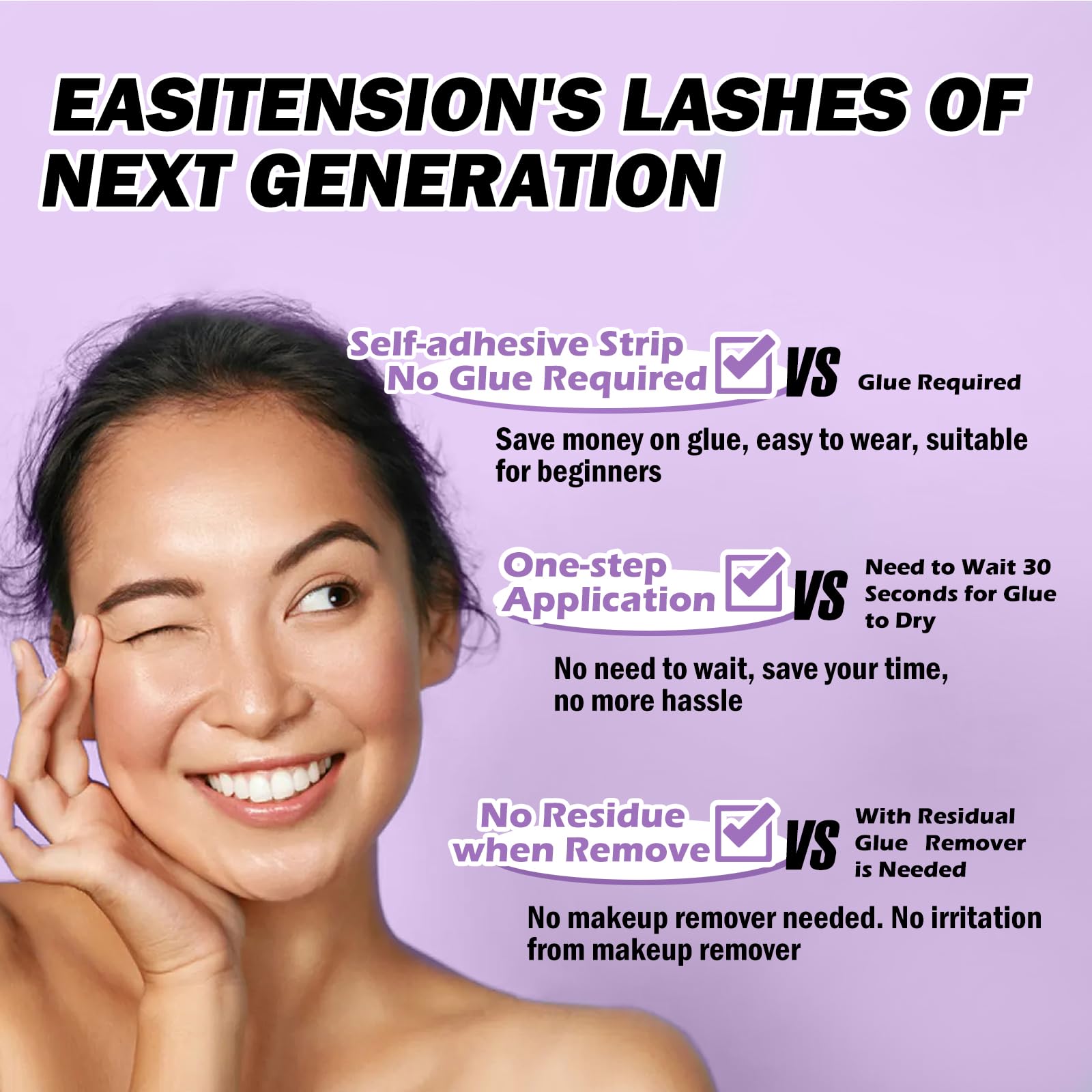 EASITENSION reusable lash clusters offer long-term value and reuse.