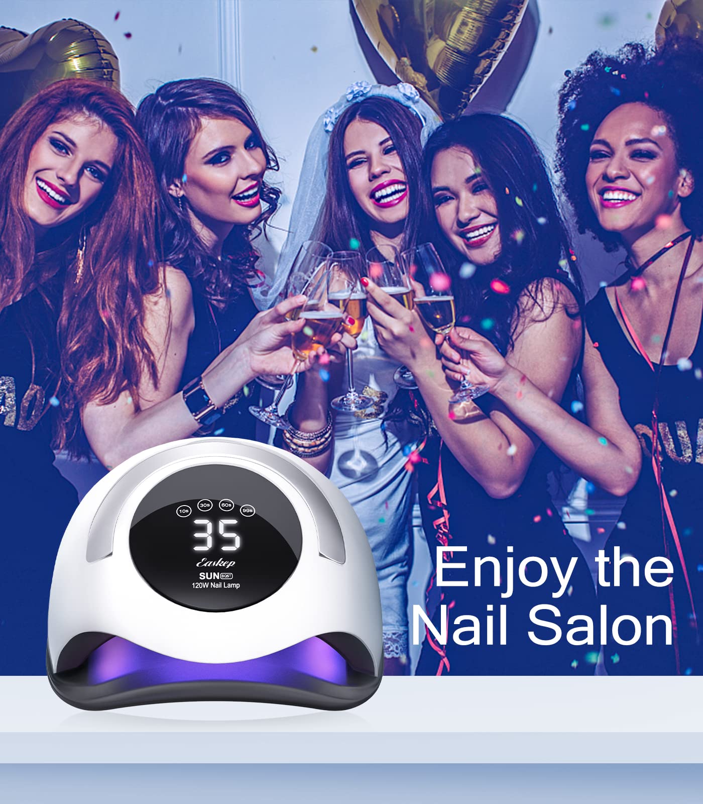 Easkep 120W UV nail lamp compact design with easy storage and portable use