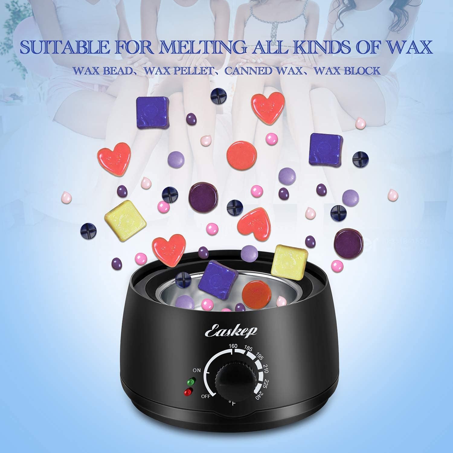 Easkep wooden applicator sticks arranged for clean, hygienic waxing.