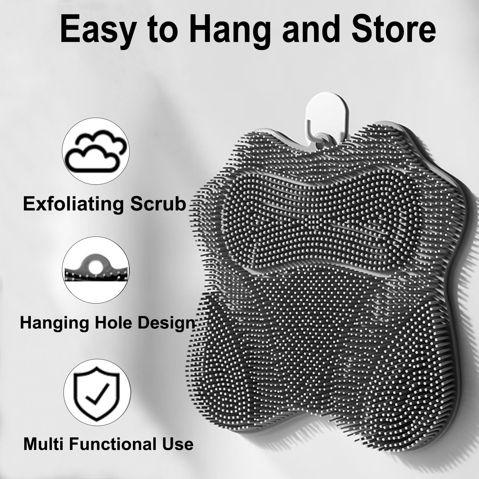 Easkite shower foot scrubber dimensions 11.8 by 11 inches in grey.