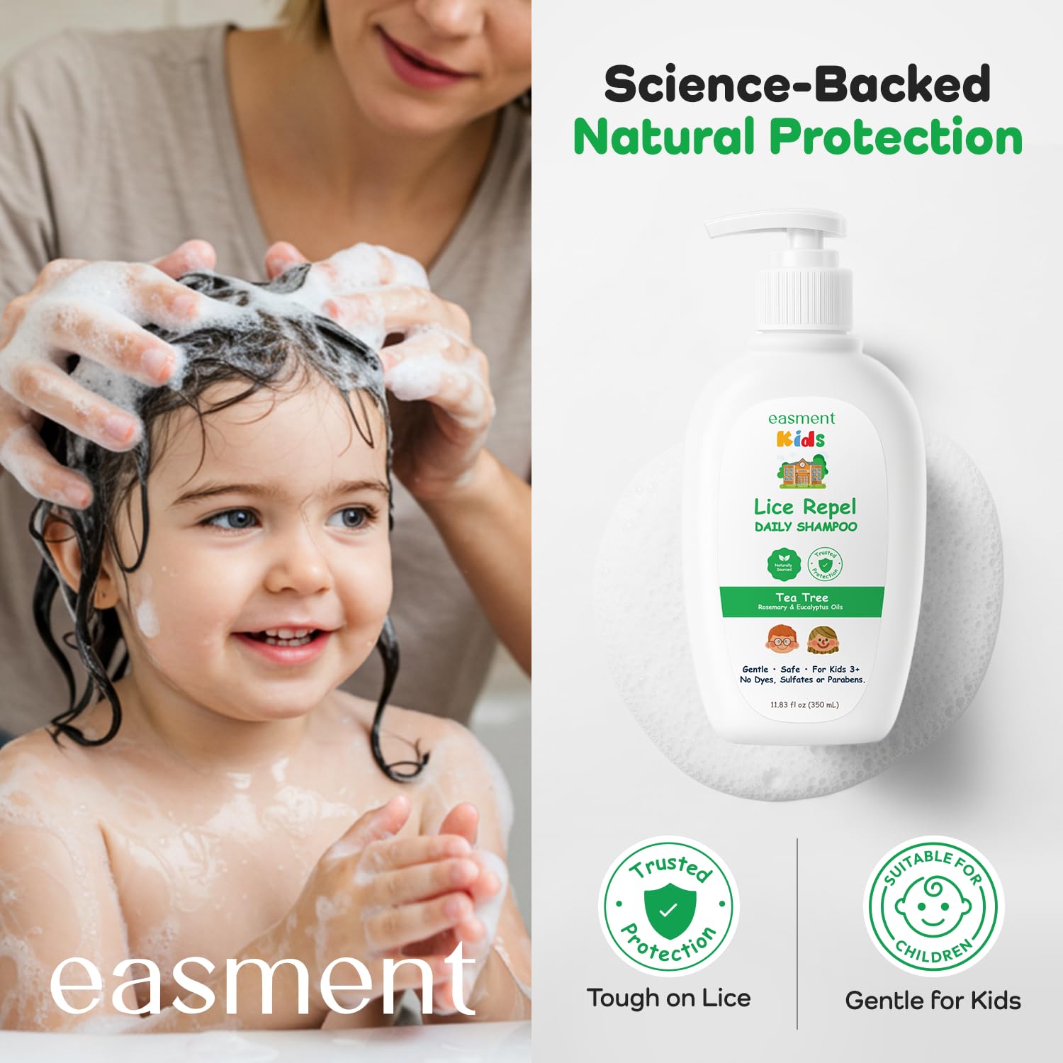 Easment Daily haircare setup demonstrates easy routine for families