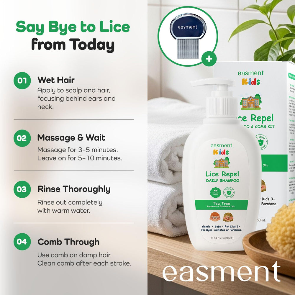 Easment Hair wash lathers softly leaving smooth, tangle-free hair
