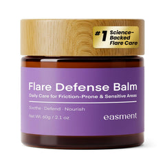 Easment Flare Defense Balm jar shows lightweight texture for HS-prone skin.