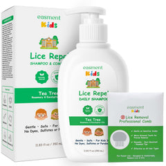 Easment Lice Shampoo pump bottle shows kid-friendly dispensing for daily use