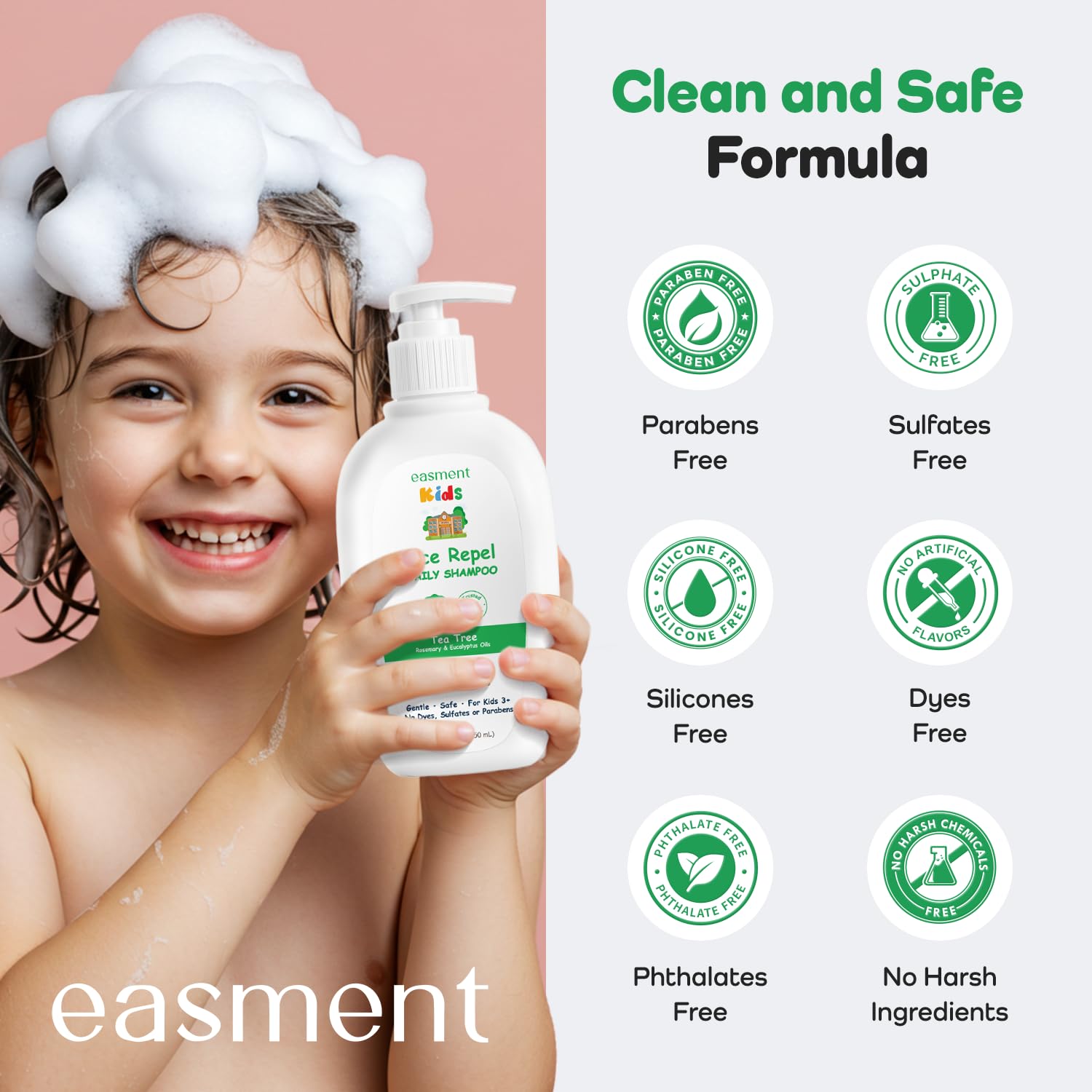 Easment Tea Tree Rosemary Oil bottle highlights natural cleansing oils