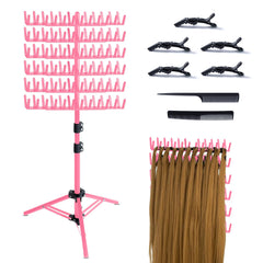 Eastdone braiding hair rack front view with 144 pegs for organized extensions storage.