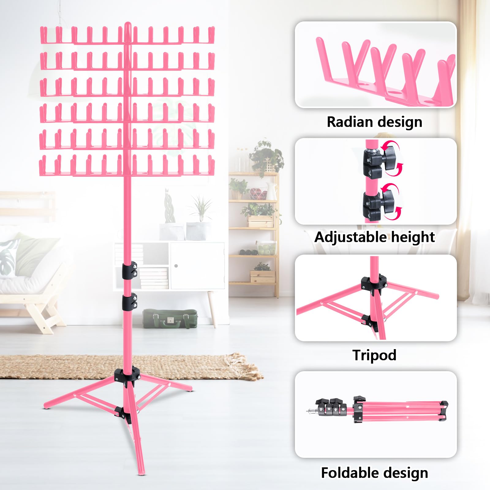 Eastdone height-adjustable braiding rack adapts to sitting or standing braiding positions.