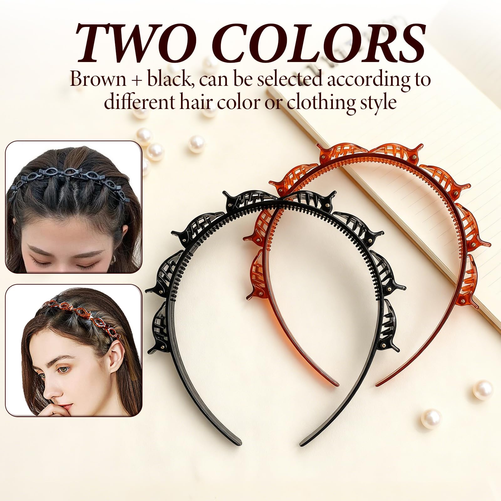 4 Pcs Bangs Hairstyle Hairpin Headband enables easy DIY styling for all hair types.