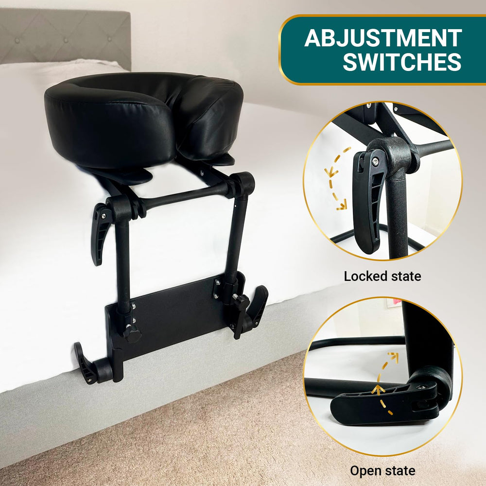 easy-spa headrest works with tables and beds up to 14 inches