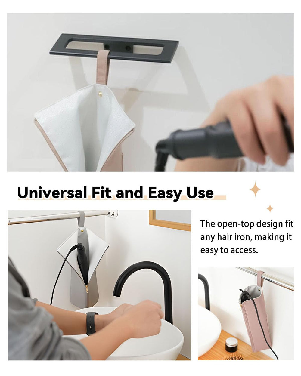 Easy-U heat mat 25x30 cm protects surfaces during heat styling.