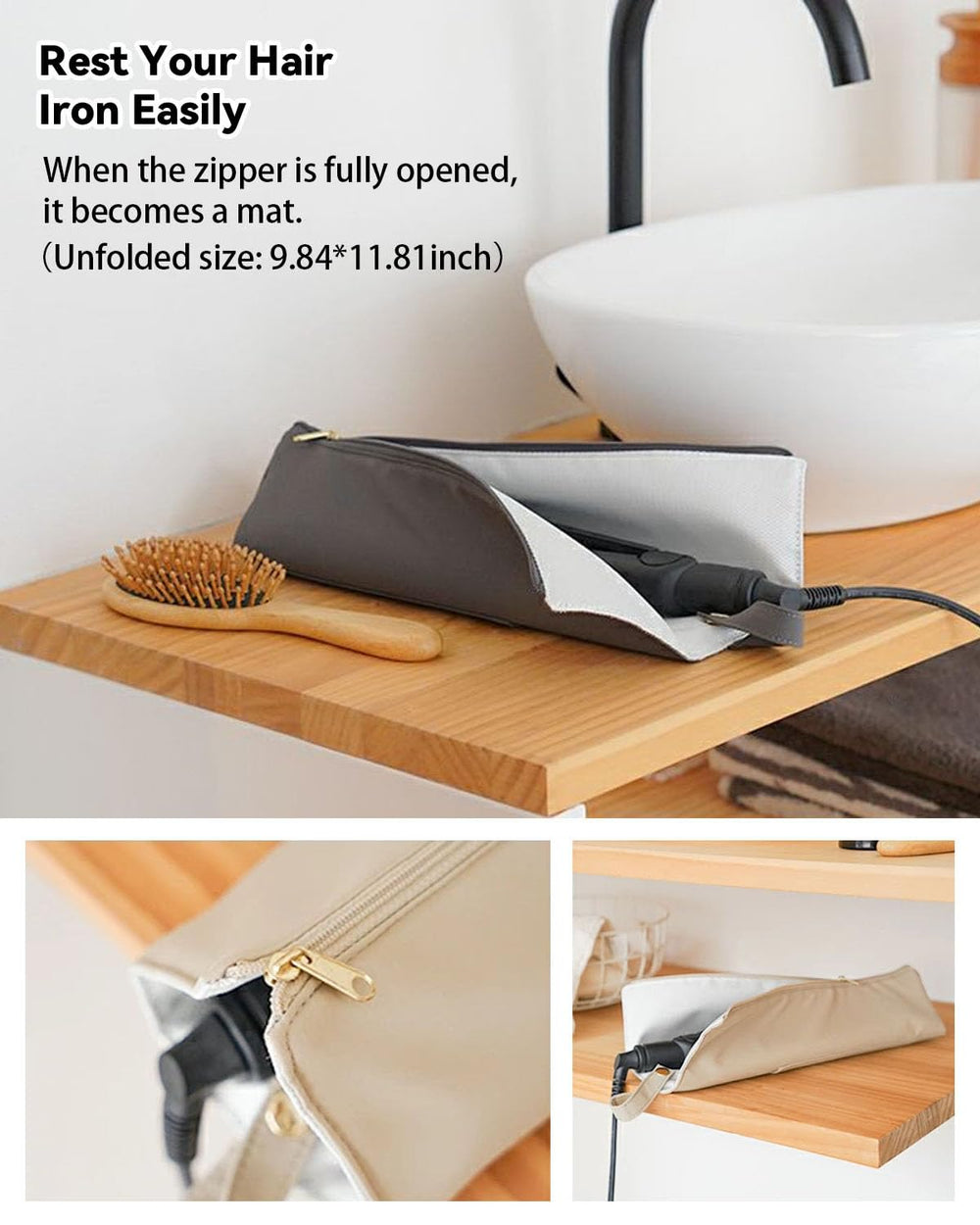 Easy-U hot iron holder hanging-design enables flexible mounting and quick access.
