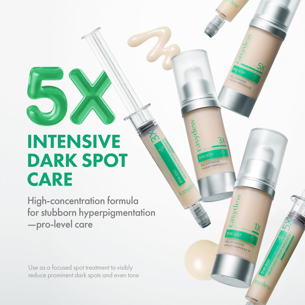 Easydew DW-EGF Melatoning Ampoule close-up texture shows silky, fast-absorbing serum
