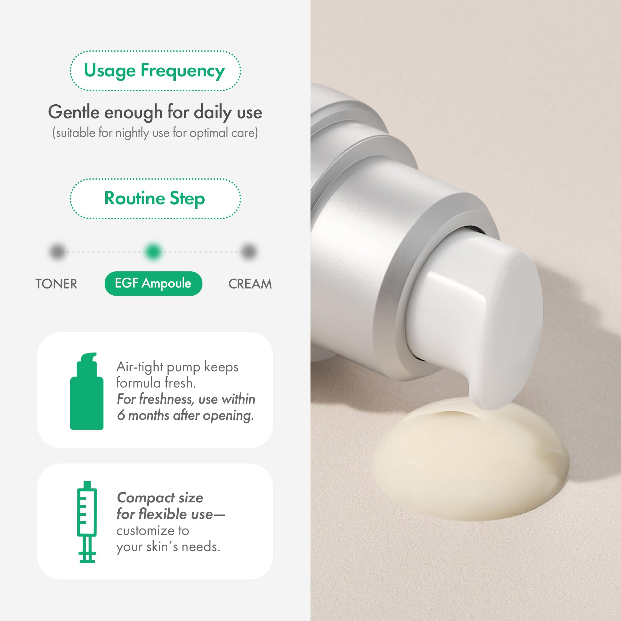 Easydew DW-EGF Melatoning Ampoule packaging design highlights hygienic storage