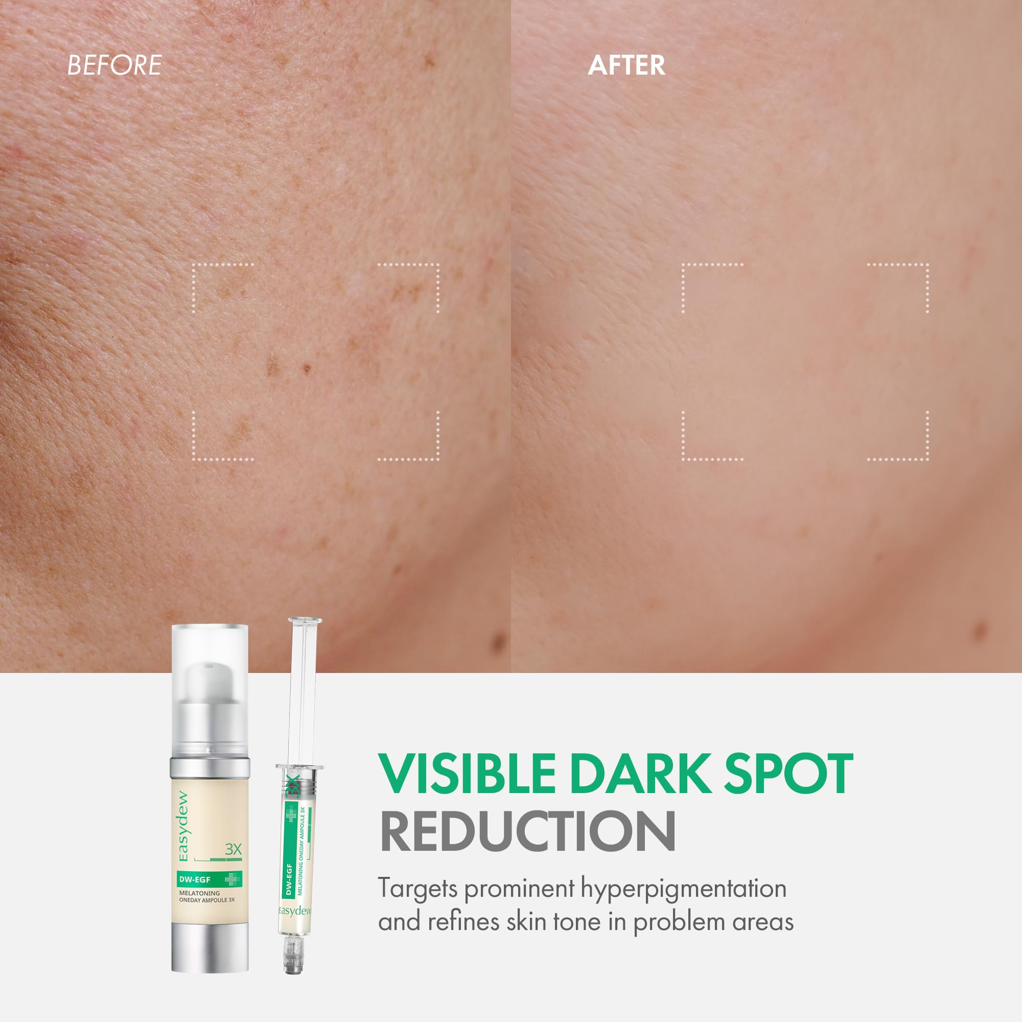 Easydew DW-EGF Melatoning Ampoule texture on skin shows fast absorption