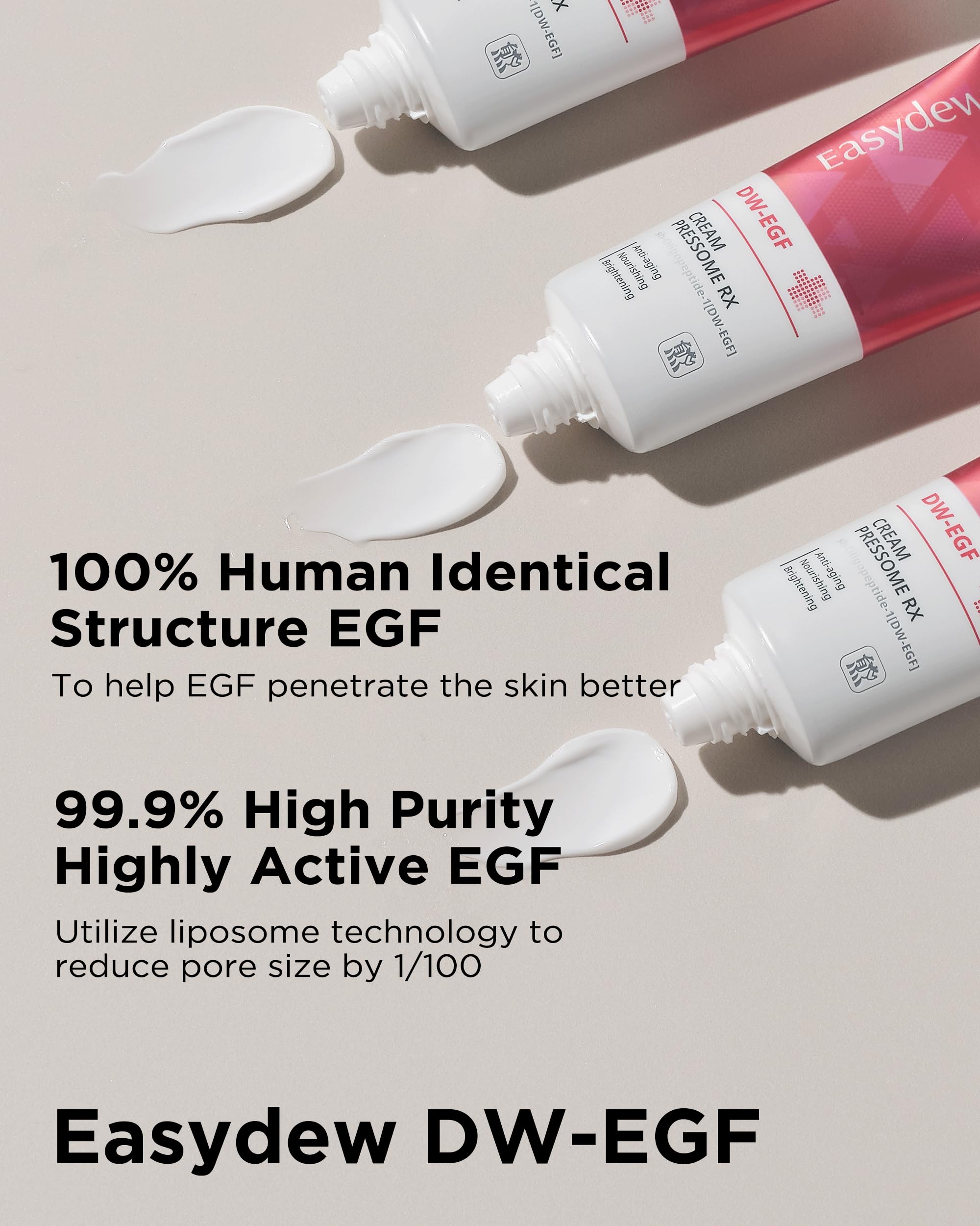 EASYDEW DW-EGF Pressome Cream daily routine—easy application with noticeable moisture.