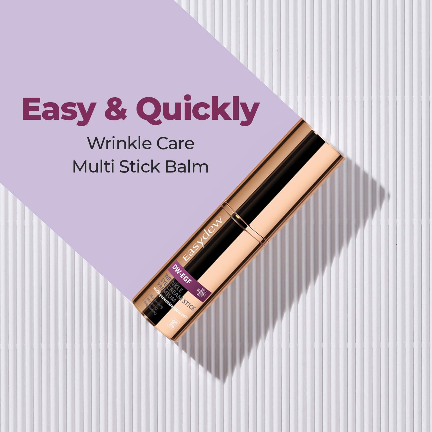EASYDEW Eye Stick texture close-up shows creamy, hydrating balm.