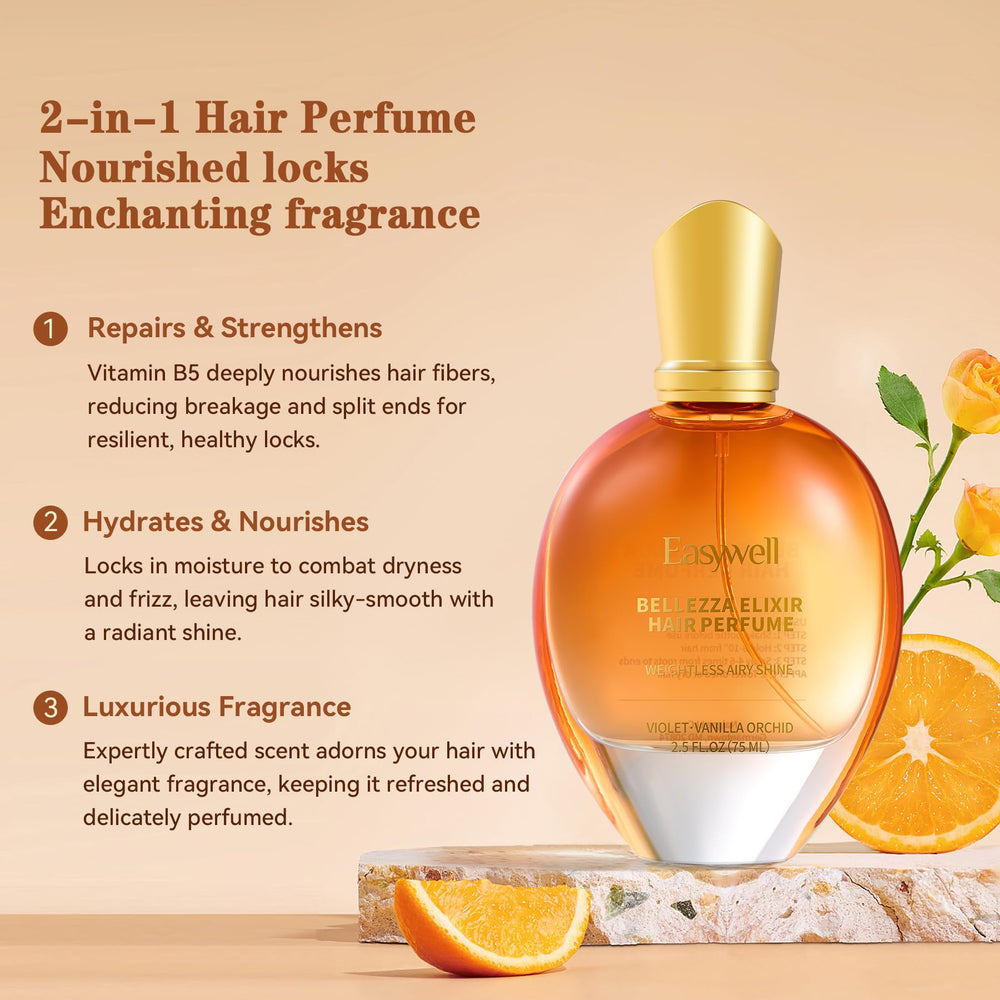 EASYWELL hair smoothing finish delivers shine and softness after use.