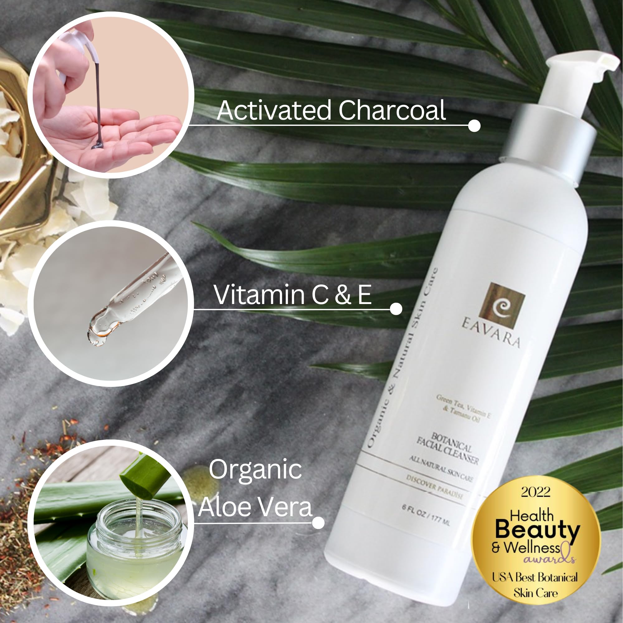 Eavara Organic Face Wash aloe vera slices evoke soothing hydration