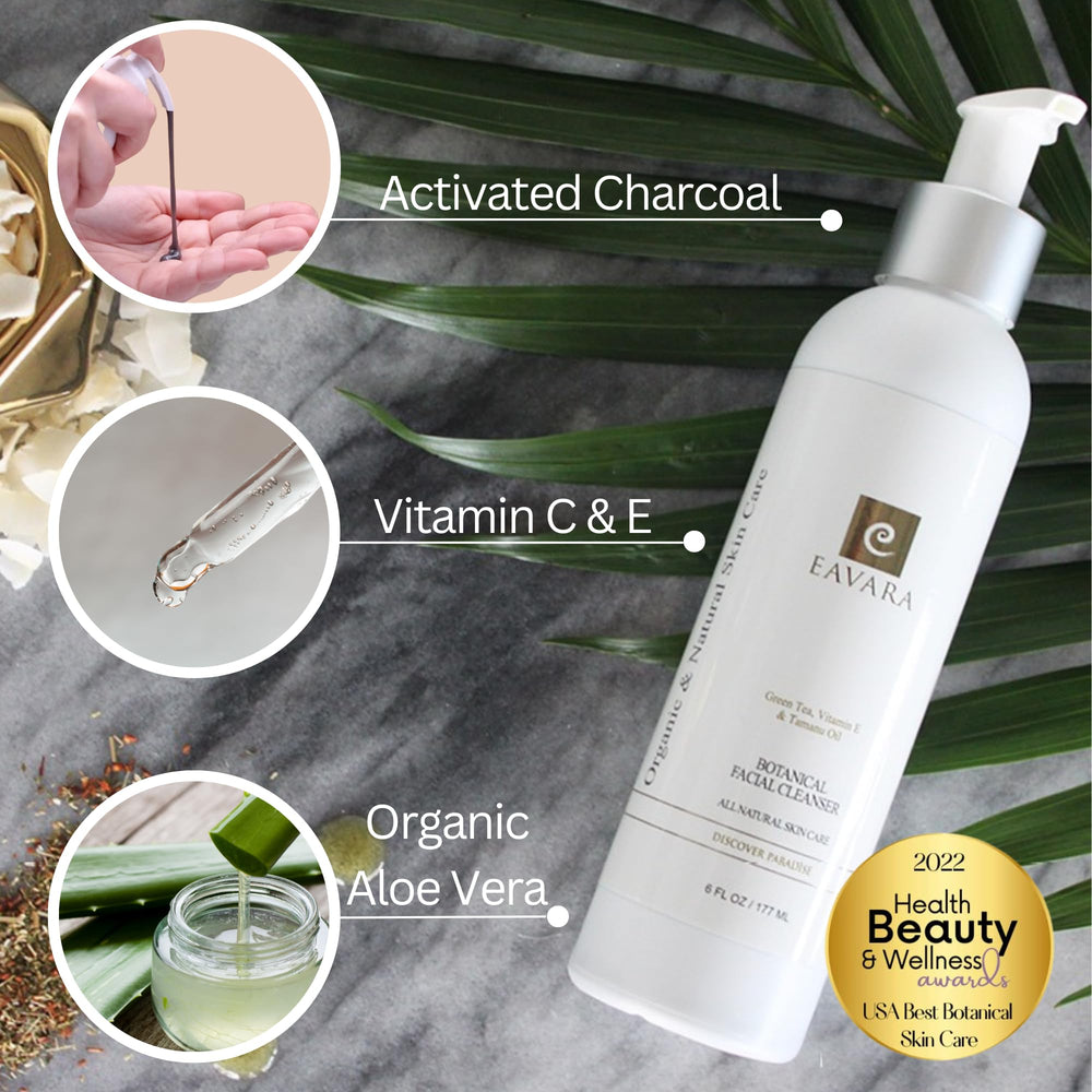 Eavara Organic Face Wash aloe vera slices evoke soothing hydration