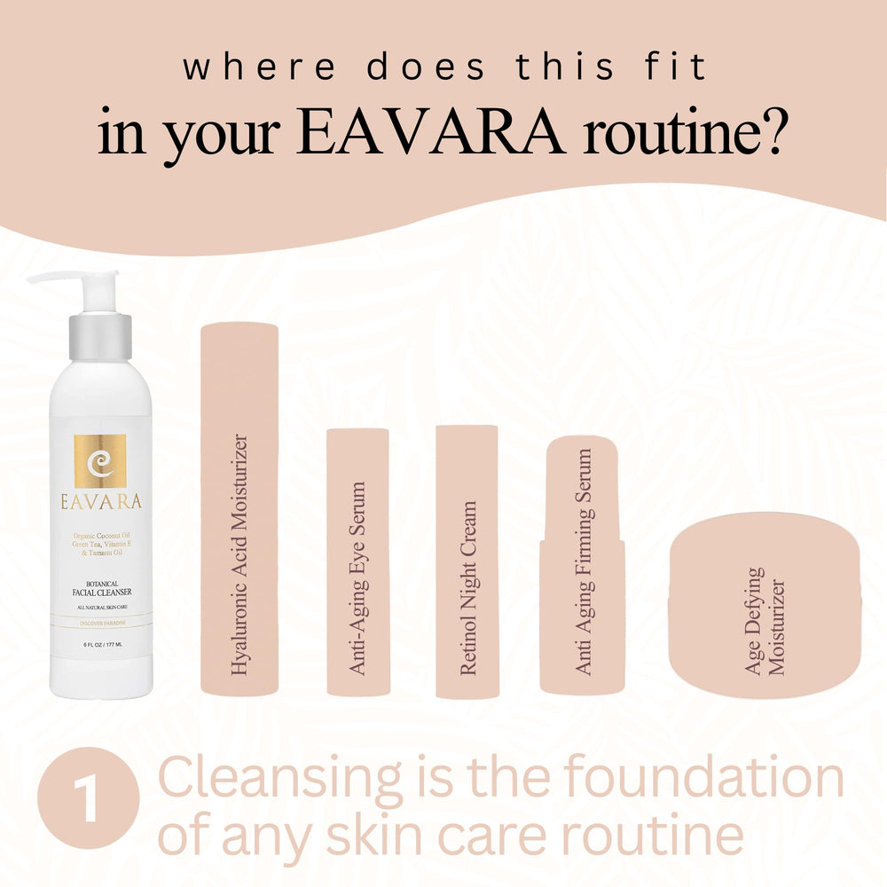 Eavara Organic Face Wash Hawaii backdrop suggests island inspired refreshing cleanse