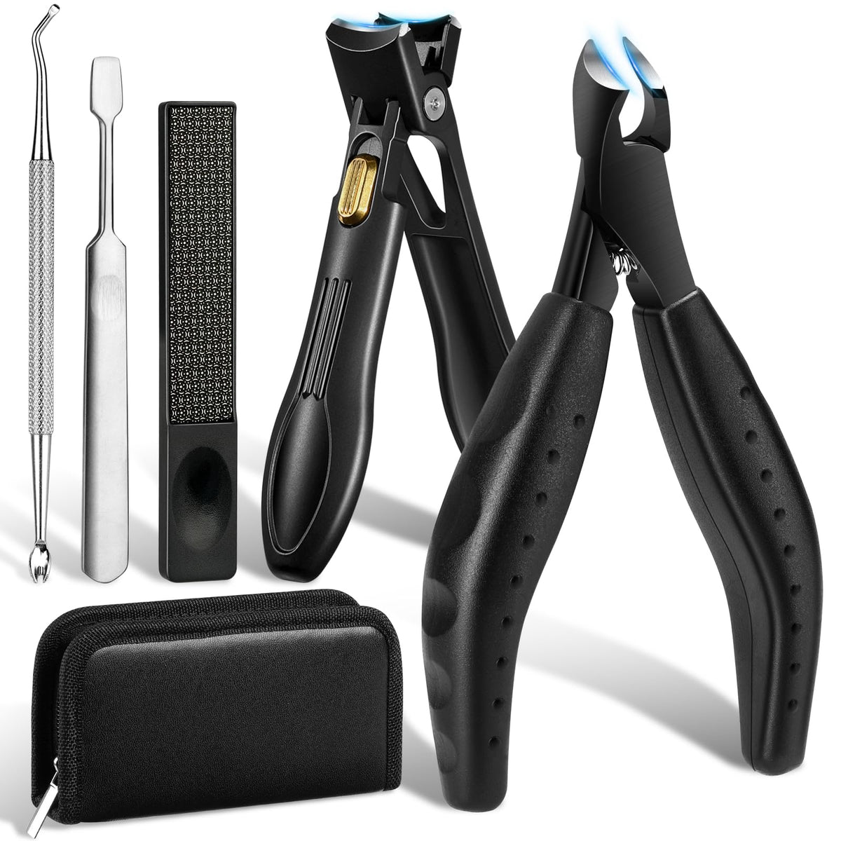 Eaxun 5in1 nail clipper set with catcher for mess-free pedicures