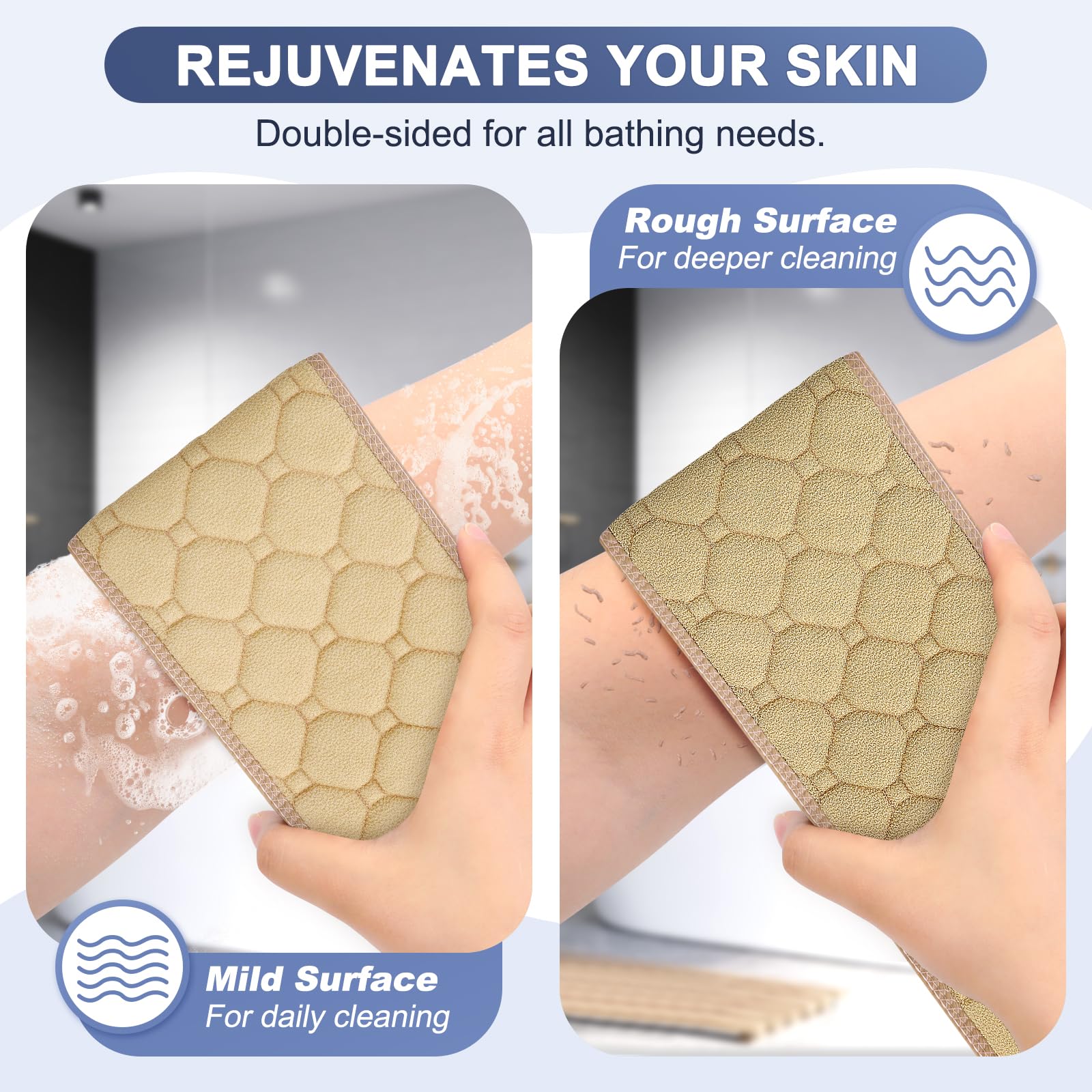 Eaxun back scrubber durable handles provide secure grip
