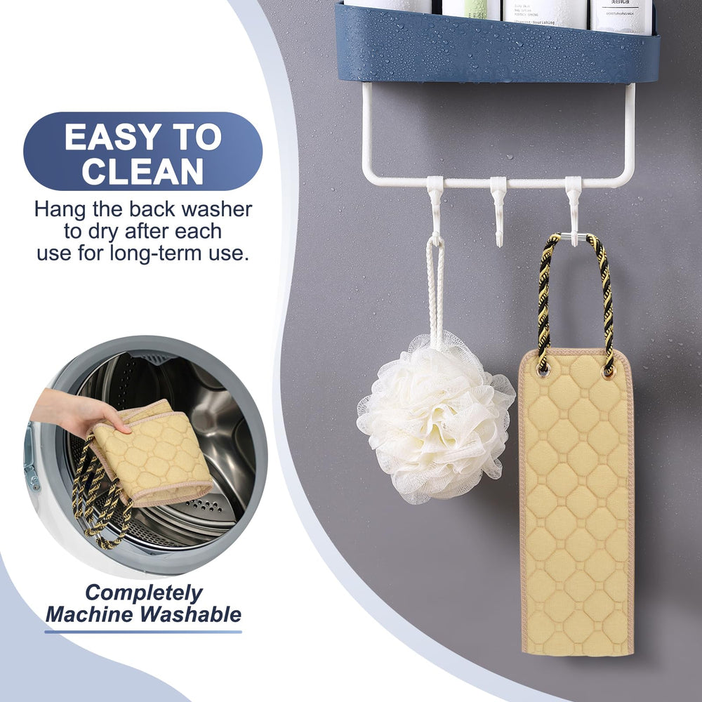 Eaxun back scrubber hanging-dry after bath storage