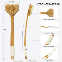 eaxun back scrubber stiff-bristles close-up shows deep exfoliation and clear pores.