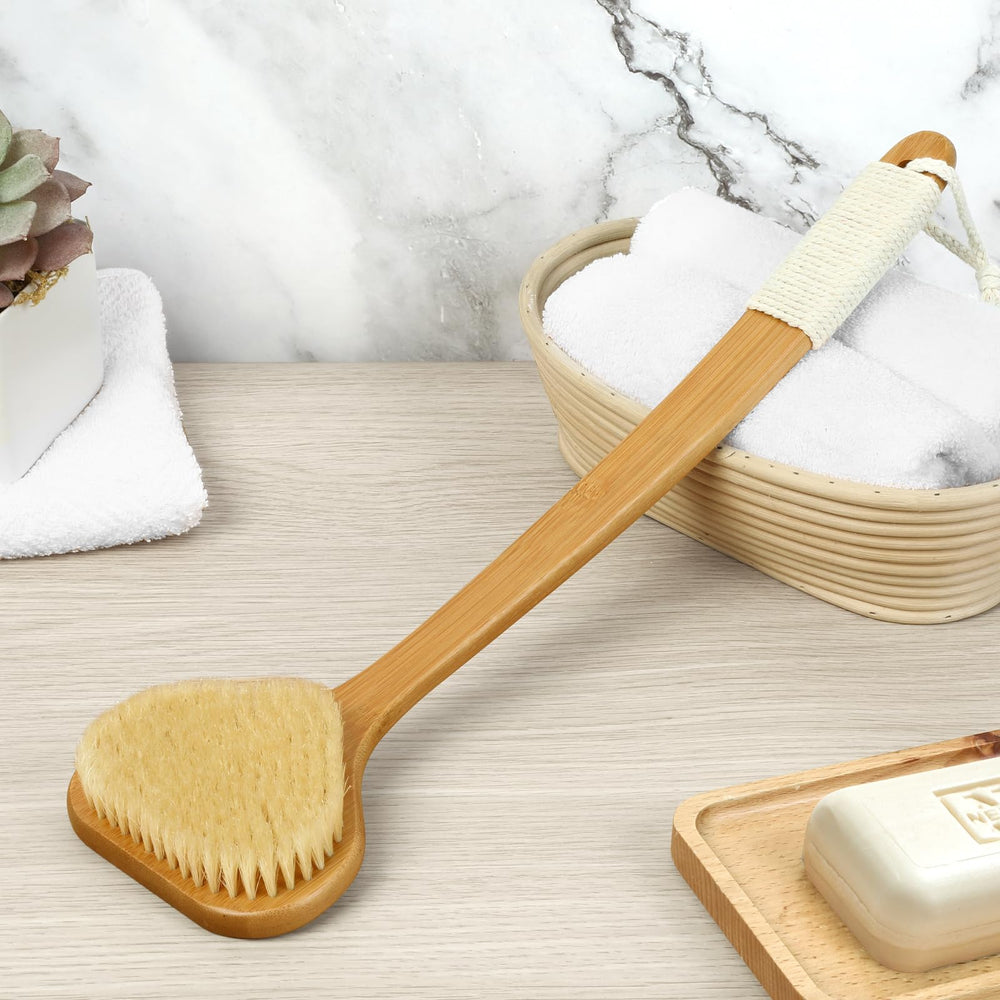 eaxun back scrubber in a bathroom scene enhances self-care routine.
