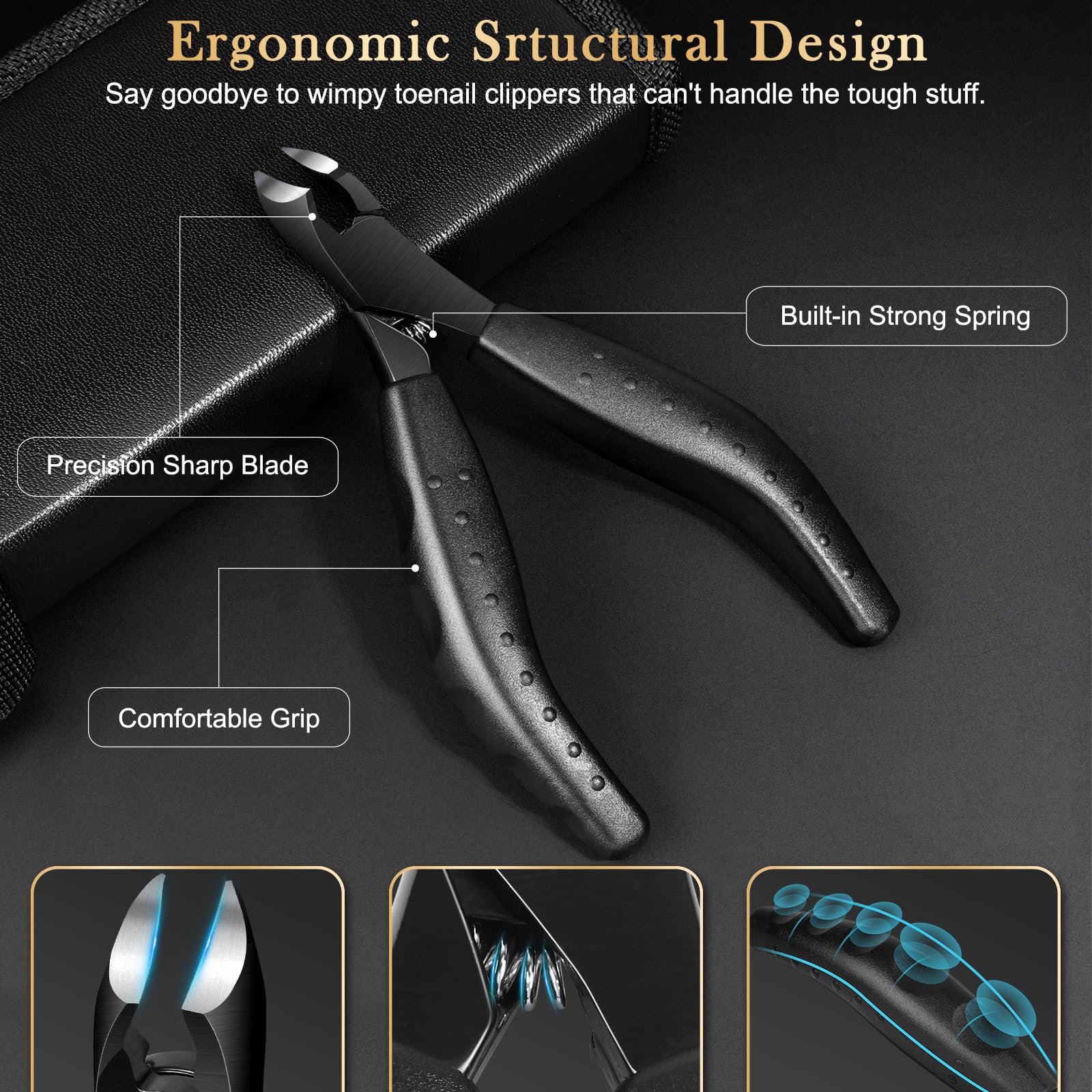 Eaxun ingrown toenail clipper with angled blades for precise trimming