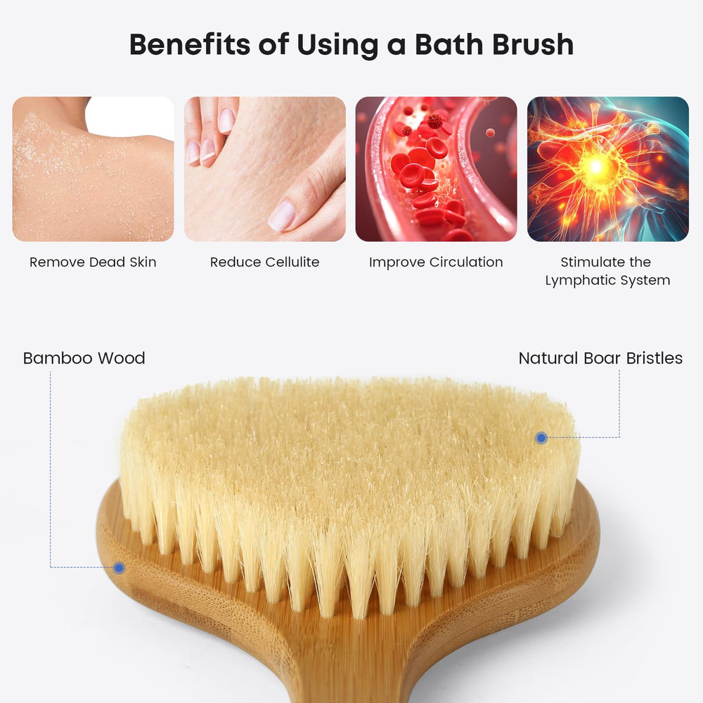 eaxun long-handled back scrubber reaches hard-to-reach areas for full coverage.
