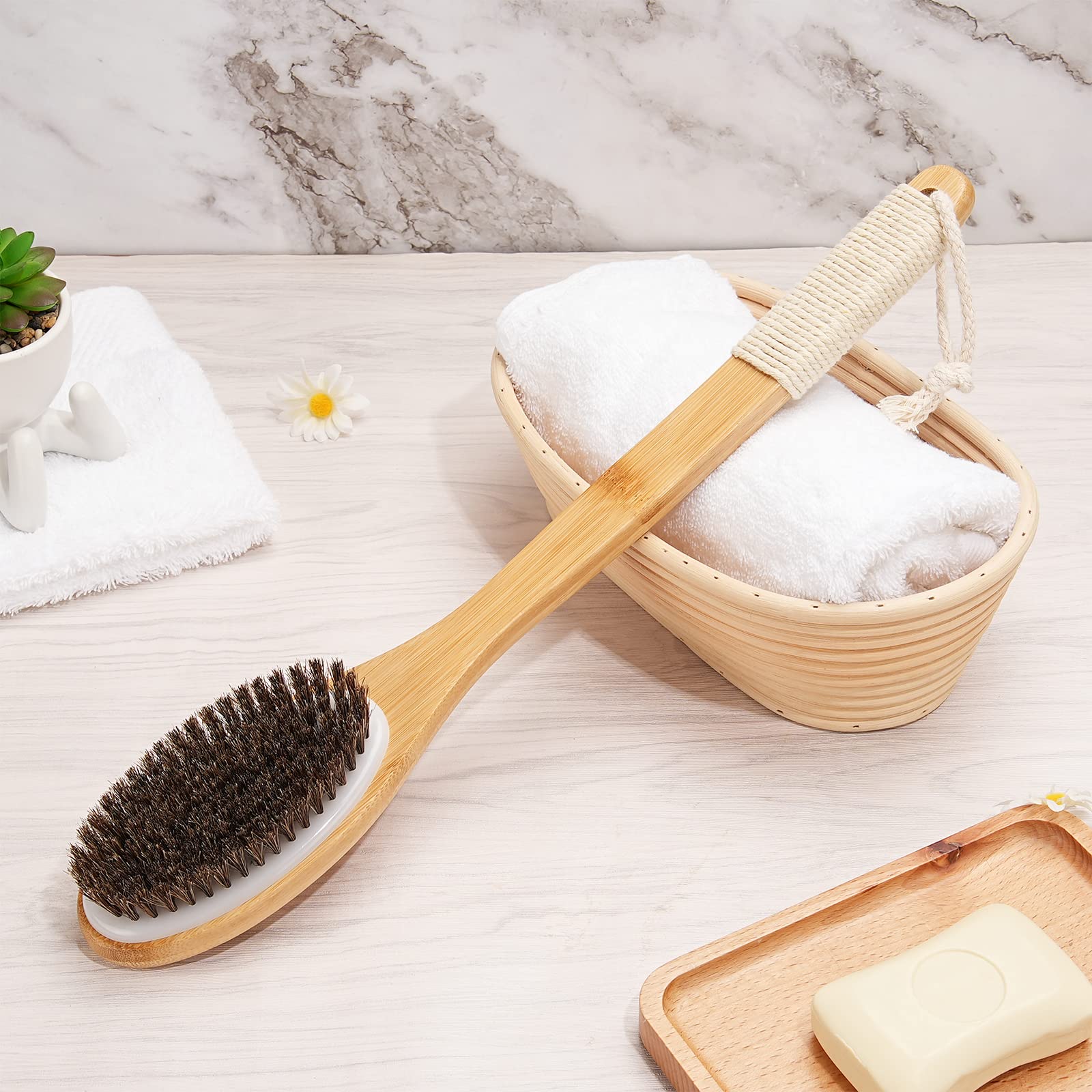 eaxun spa-like at-home bath experience with natural bristles and gentle texture
