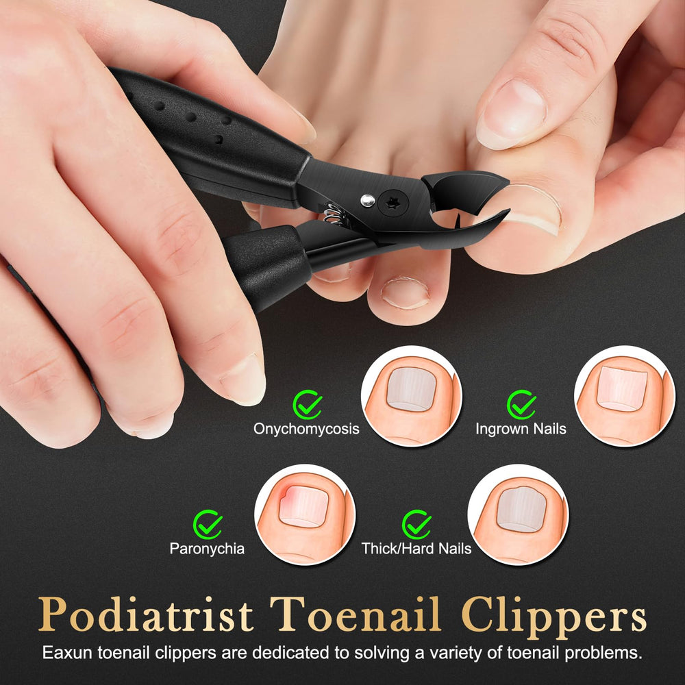 Eaxun wide-opening fingernail clipper eases thick-nail access