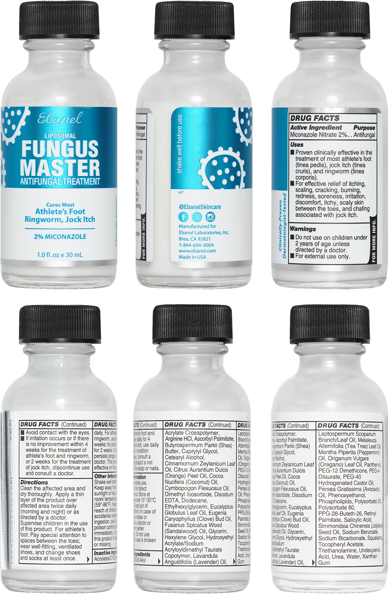 Ebanel Athletes Foot Treatment FDA-registered facility badge indicates quality manufacturing.
