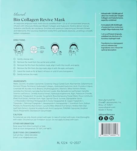Ebanel Bio Collagen Face Mask glow result conveys refreshed complexion possibility