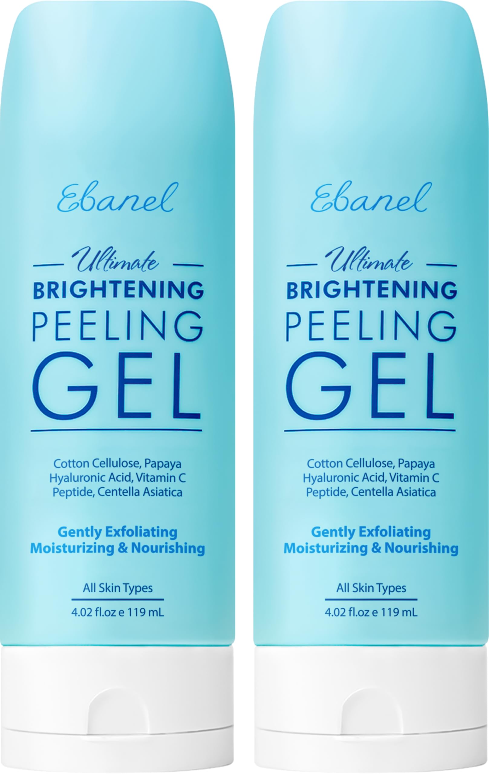 Ebanel Brightening Peeling Gel application demonstrates instant smoothness through gentle exfoliation.