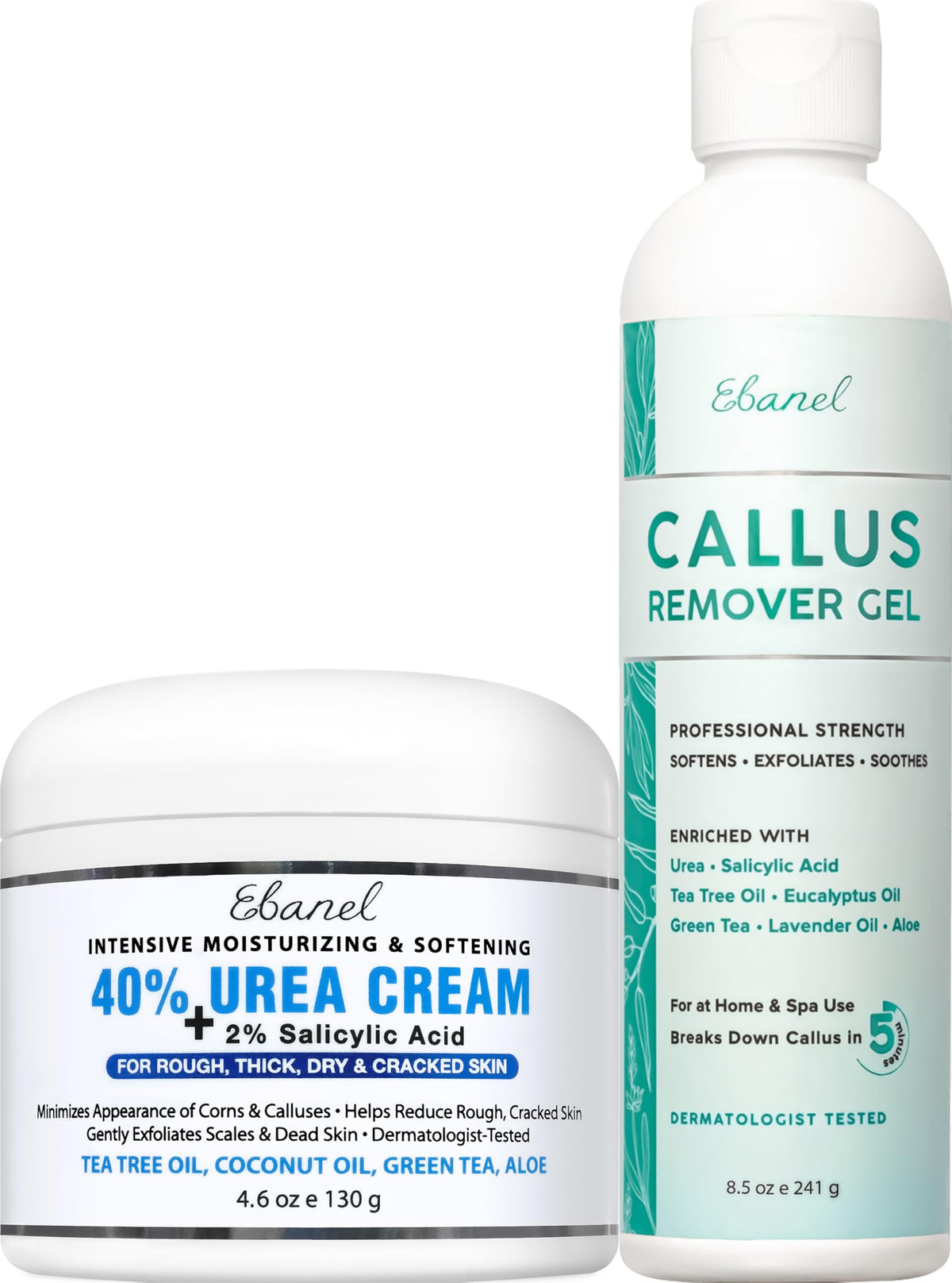 Ebanel callus remover gel application demonstrates deep action for smoother feet.