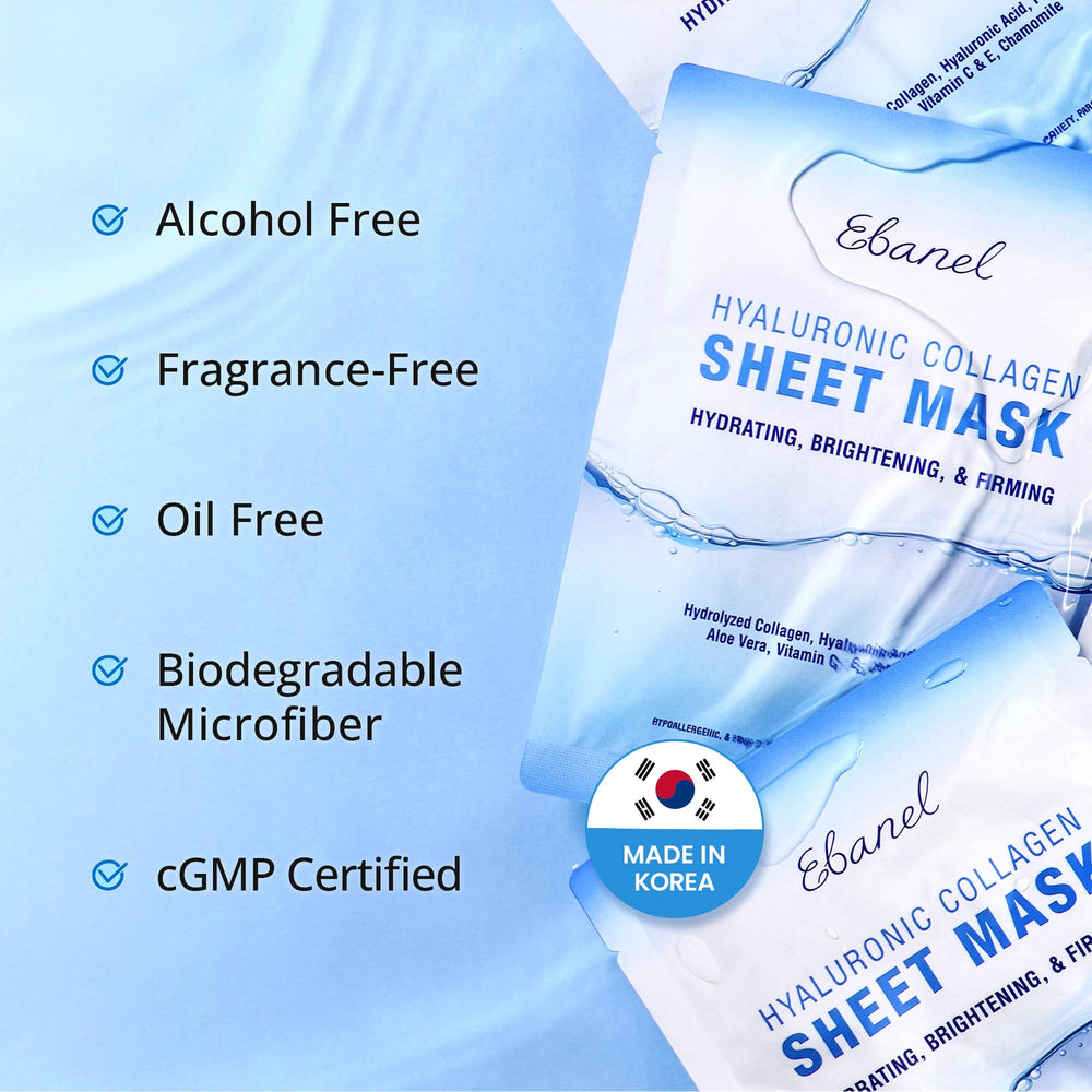 Ebanel collagen mask aloe chamomile image, soothes irritated or stressed skin.