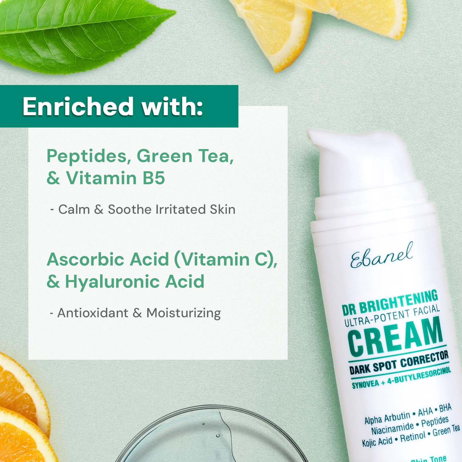 Ebanel Dark Spot Remover body application scene highlighting hydration