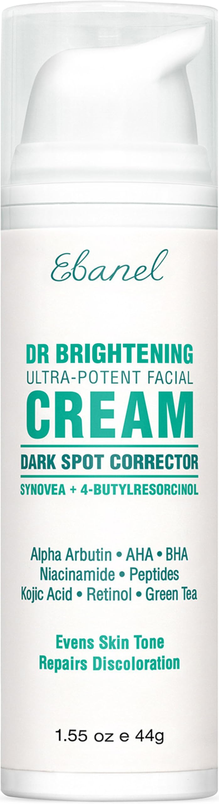 Ebanel Dark Spot Remover bottle with pump for easy application and brightening