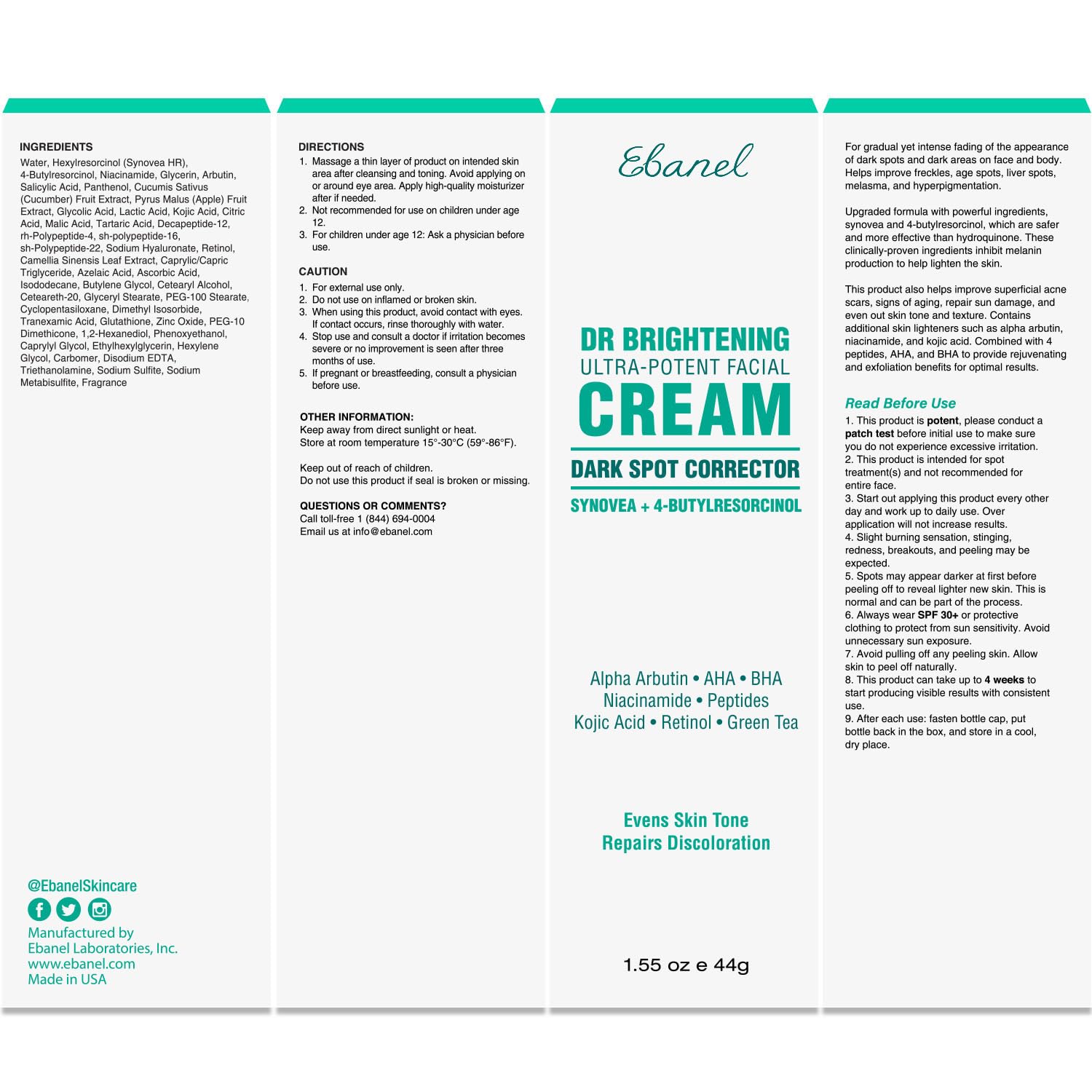 Ebanel Dark Spot Remover on the neck area demonstrates versatile body use