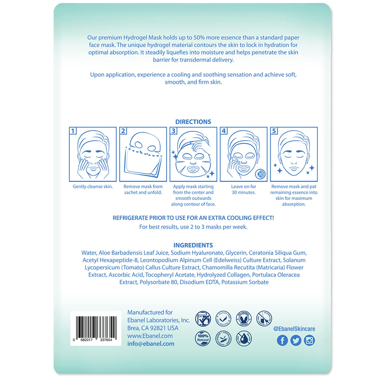 Ebanel hydrogel collagen mask kit compact tray promises convenient self-care routine.