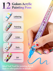 EBANKU 0.5mm tip close-up for precise detailing in nail art.