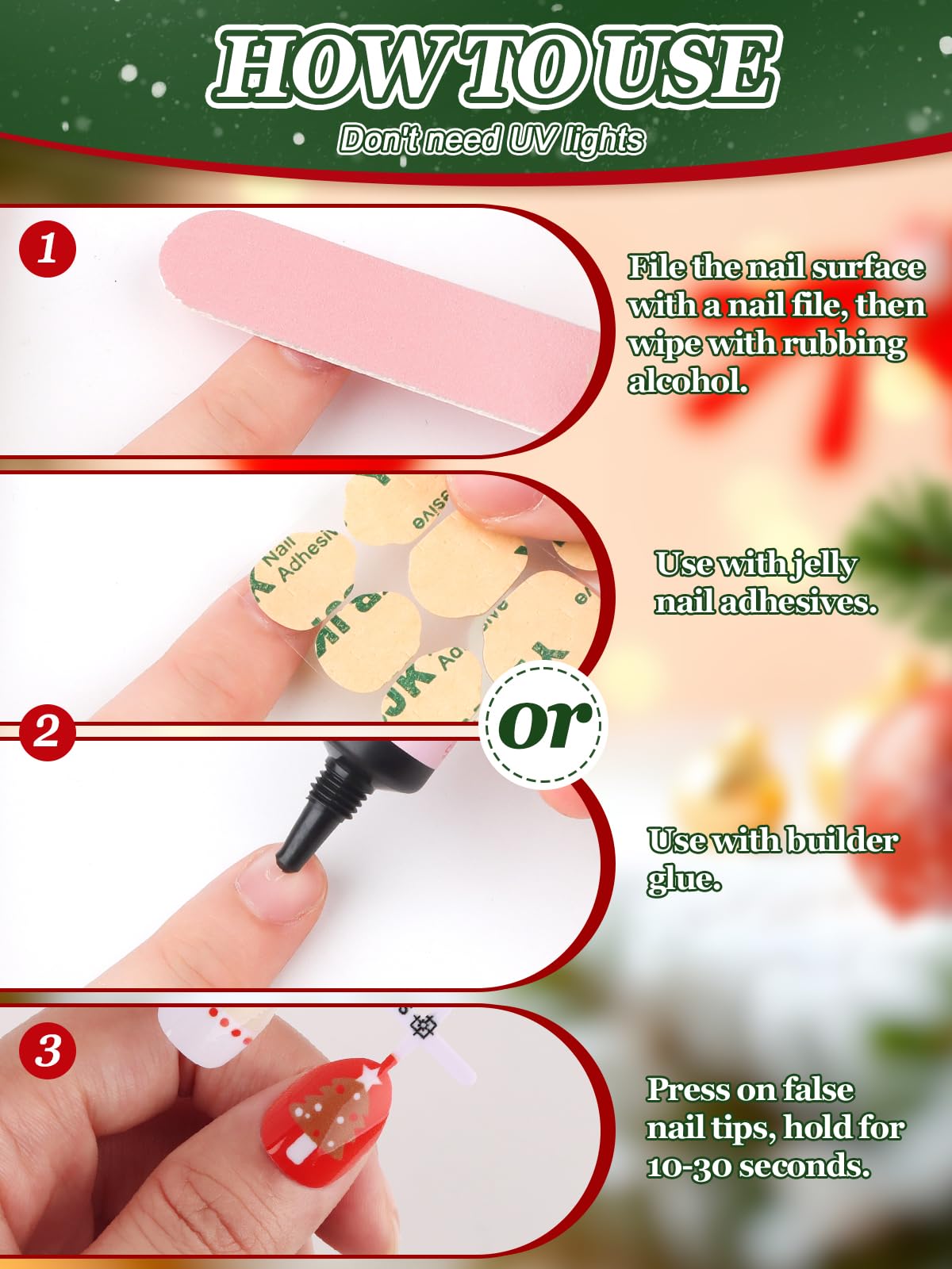 EBANKU ABS material nails resist chipping with vibrant seasonal color.